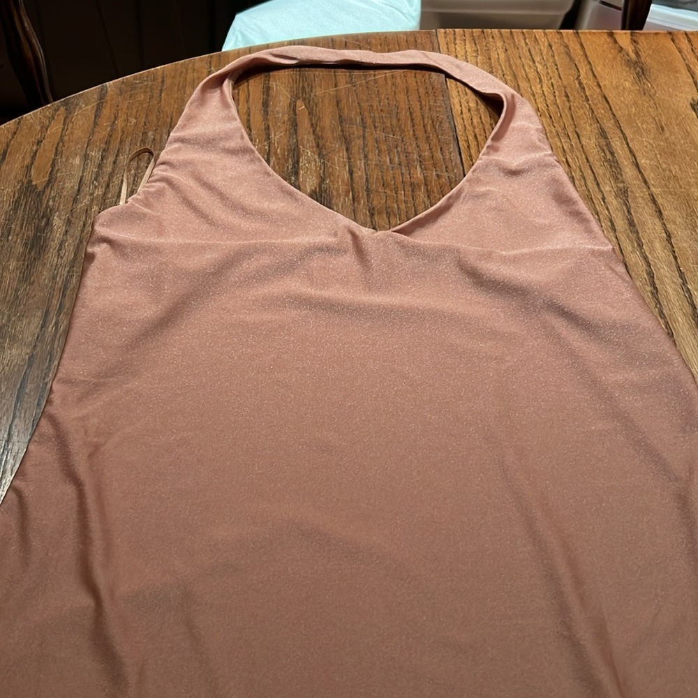 Akira Paxton Maxi Dress In Peach Color With Drape Back Size 1X - Picture 5 of 10